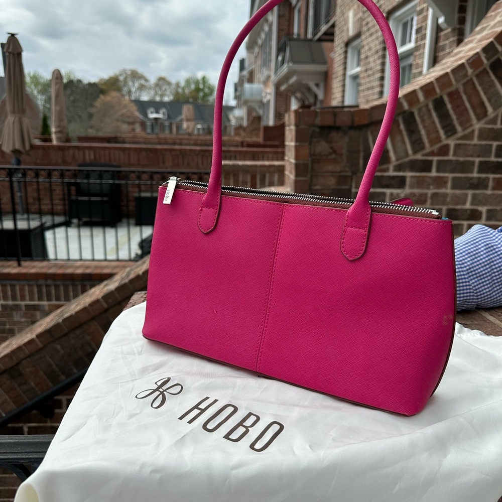 HOBO Hot Pink Leather Shoulder Tote